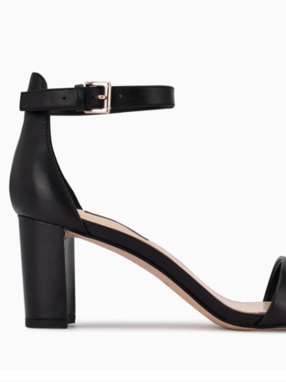 NINE WEST Black Ankle Strap Sandals Size 9.5 Block Heel Excellent Condition.
